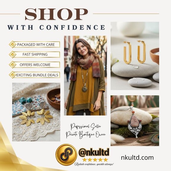 18K Gold Plated Cuban Chain Necklace + FREE Stainless Steel Earrings! Trendy - Picture 4 of 13